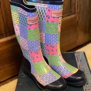 VINEYARD VINES PATCHWORK RAINBOOTS